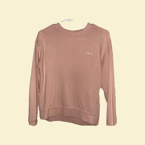 Pink, long sleeve, crewneck, love sweater/sweatshirt